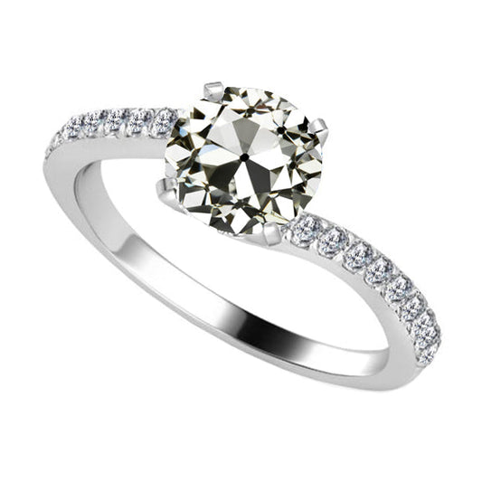 Fine Solitaire with Side Stones 2 ct – main view