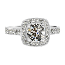 Fine Diamond Halo Ring 2-ct 14 Karat White Gold – main view