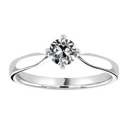 Custom Solitaire Engagement Ring with Antique European Fine