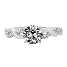 Accent Solitaire Ring 14K White Gold with Brilliant Diamond – main view