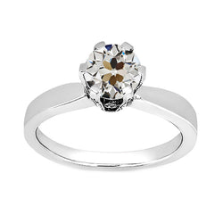 Diamond Solitaire Ring – Old European Cut 2 ct 14 Karat White