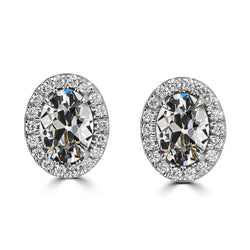 Fine Diamond Old European Cut Stud Earrings 9.25 ct in 14 Karat