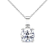 Brilliant Diamond Antique Cushion Pendant Necklace in 14 Karat White Gold – main view