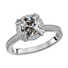 Real Fine Diamond Halo Engagement Ring – main view