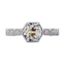 Antique Cushion Brilliant Diamond ring in 14K White Gold – main view