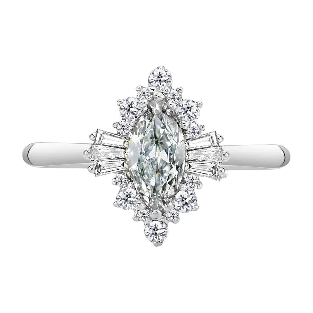 Halo Ring 14 Karat White Gold with Diamond – main view