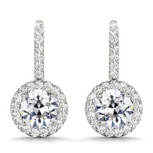 Diamond Drop Earrings 7.50-ct 14 Karat White Gold – main view