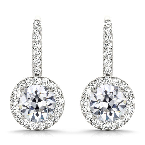 Diamond Drop Earrings 7.50-ct 14 Karat White Gold – main view