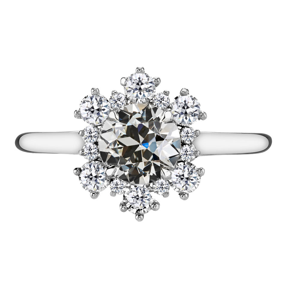 Real Fine Diamond Halo Setting Ring 3.50 ct 14K White Gold – main view