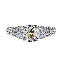 Brilliant Diamond Old Mine Cut Proposal Ring in 14 Karat White Gold – main view