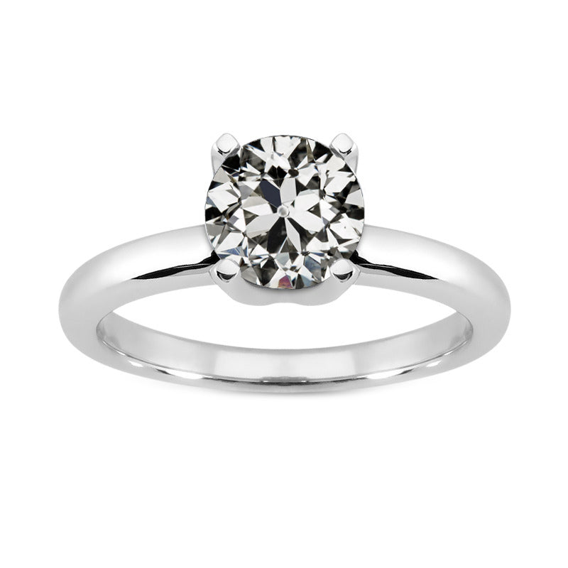Solitaire Engagement Ring 14K White Gold with Diamond – main view