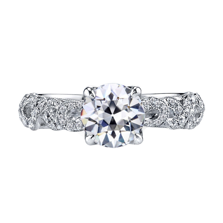 Natural Fine Diamond Solitaire Ring 2 ct 14K White Gold – main view