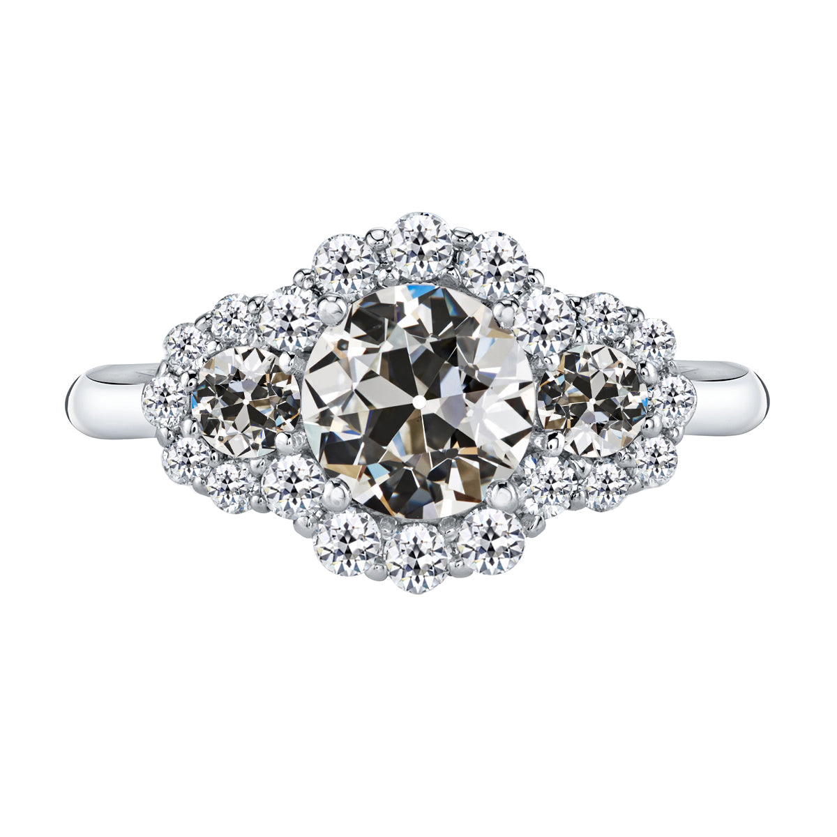 Halo Ring 14 Karat White Gold with Diamond – main view
