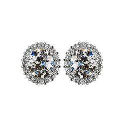 Genuine Old Mine Cut Brilliant Diamond Stud Earrings 1.50 ct