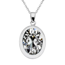 Diamond Old Mine Cut Pendant Necklace in 14K White Gold – main view