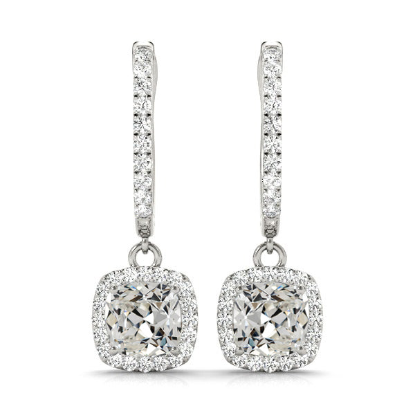 Drop Earrings 14K White Gold with Fine Diamond – main view