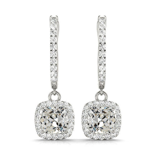 Drop Earrings 14K White Gold with Fine Diamond – main view