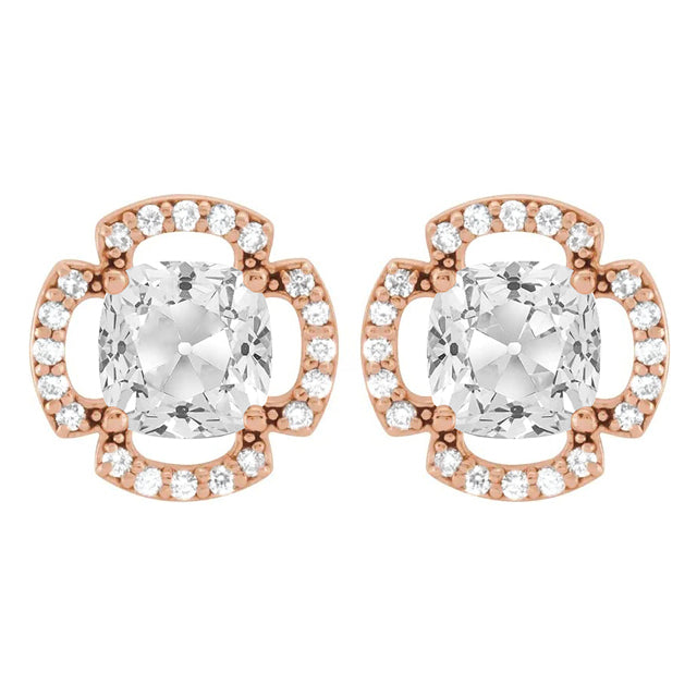 Drop Earrings 14K Rose Gold with Brilliant Diamond – main view