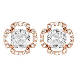 Brilliant Diamond Cushion Cut Drop Earrings 7.50 ct – 14K Rose