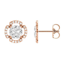 Earth-Mined Brilliant Diamond Drop Earrings 7.50 ct 14K Rose Gold – front view