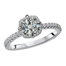 Genuine Fine Diamond Halo Engagement Ring 5 ct 14K White Gold – main view