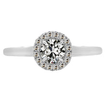 Diamond Antique Cushion Halo Engagement Ring in 14 Karat White Gold – main view