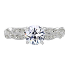 Accent Solitaire Ring 14 Karat White Gold with Brilliant Diamond – main view
