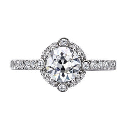 Natural Brilliant Diamond Halo Setting Ring 2 ct – 14K White Gold