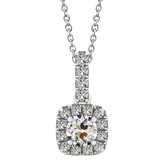 Old Mine Cut Fine Diamond ring in 14K White Gold – main view