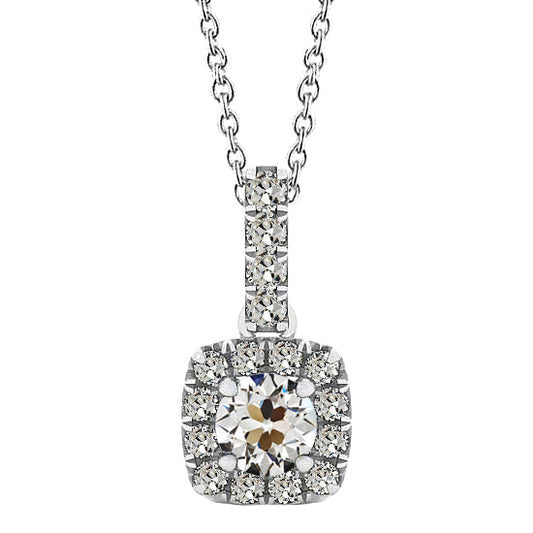 Antique Cushion Diamond ring in 14K White Gold – main view