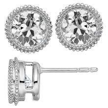Brilliant Diamond Antique Cushion Earrings in 14K White Gold – main view