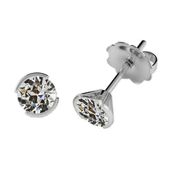Premium Earrings with Bezel Set Brilliant Diamond – 1.50 ct
