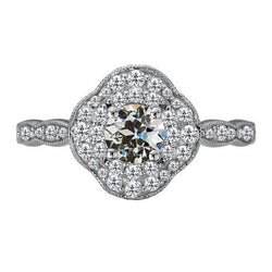 Refined Halo Ring with Milgrain Diamond – 1.50 ct