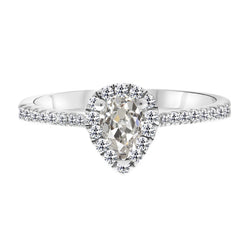 Real Fine Diamond Halo Ring 2.50 ct – 14K White Gold