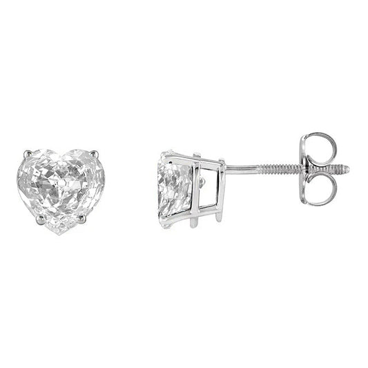 Stud Earrings 14K White Gold with Fine Diamond – main view
