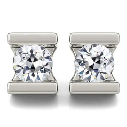 Shimmering Diamond Stud Earrings 2 ct – 14K White Gold by