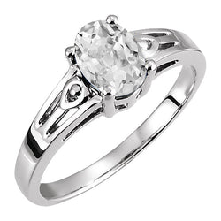 14 Karat White Gold Brilliant Diamond Solitaire Ring – 4-ct Old