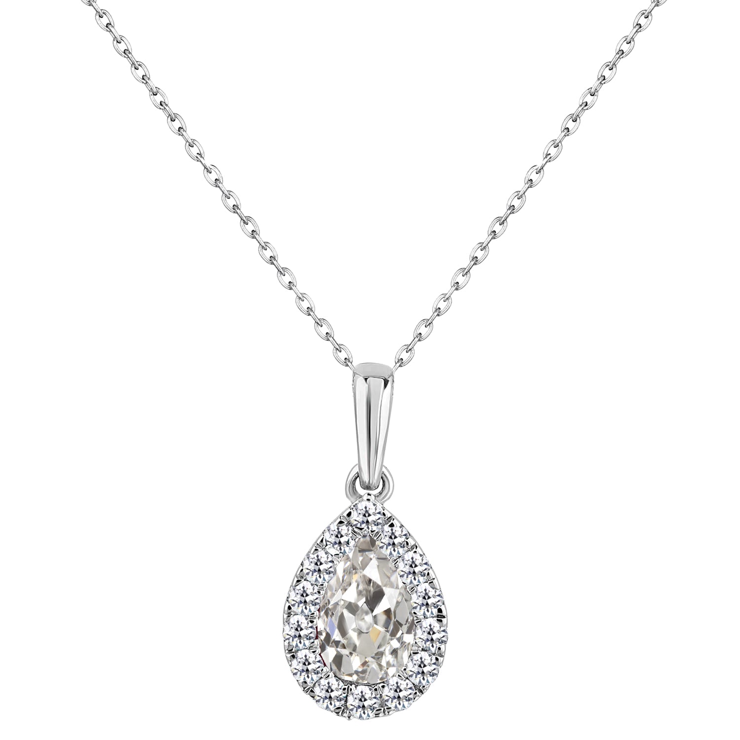 Fine Diamond Drop Pendant 2.50-ct 14K White Gold – main view