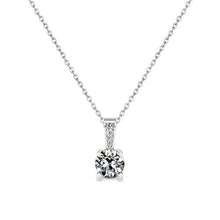 Diamond Antique Cushion Pendant Necklace in 14K White Gold – main view