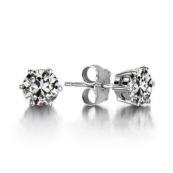 Handcrafted Fine Diamond Stud Earrings 1 ct – 14 Karat White