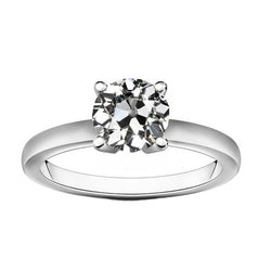 Brilliant Diamond Antique Cushion Solitaire Engagement Ring 2 ct
