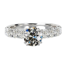 Earth-Mined Brilliant Diamond Solitaire Ring with Accents – main view
