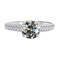 2.50 ct Diamond Solitaire Ring with Accents in 14 Karat White