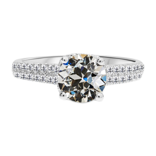 Diamond Solitaire Ring with Accents 2.50-ct 14 Karat White Gold – main view
