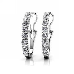 Omega Back Bar Set Genuine Diamond Earrings