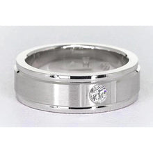 One Round Gypsy Diamond Band 0.25 Carats Brushed Finish Men's Ring