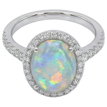 natural round opal 11.20ct ring side angle
