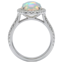 natural round opal 11.20ct ring top view