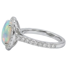 natural round opal 11.20ct ring profile view