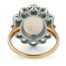 Opal And Natural Earth Mined Diamonds 6.75 Carats Anniversary Ring Gold 14K New